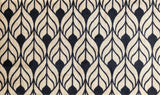 2' x 4' Graphite and Tan Abstract Leaves Washable Floor Mat