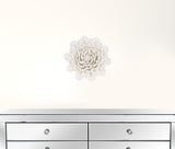 Cream Exaggerated 9" Ceramic Flower Wall Art