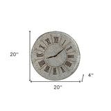 Rustic Farmhouse Distressed Tin Round Wall Clock