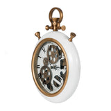 White and Gold Pocket Styled Vintage Wall Clock