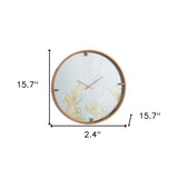 Black and Gold Gear Contemporary Round Wall Clock