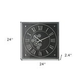 2" Round Gold Wood Analog Wall Clock
