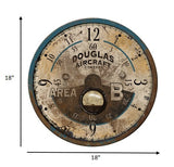 18" Vintage Teal Aviator's Wall Clock