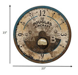 23" Vintage Teal Aviator's Wall Clock