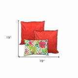 Set Of Three 19" X 19" Ocean Blue And White Zippered Coastal Throw Indoor Outdoor Pillow Cover