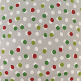 20" X 20" Red Gray And White Zippered 100% Cotton Polka Dots Throw Pillow Cover
