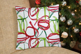20" X 20" Red Gray And White Zippered 100% Cotton Abstract Throw Pillow Cover