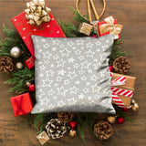 20" X 20" Red Gray And White Reindeer Zippered 100% Cotton Animal Print Throw Pillow Cover