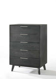 30" Grey Wash Solid Wood Five Drawer Chest