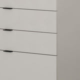 24" Grey Manufactured Wood Five Drawer Chest