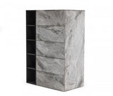 35" Grey Manufactured Wood Five Drawer Chest