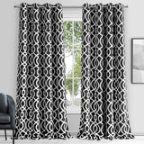 84" Taupe Trellis Black Out Window Curtain Panel