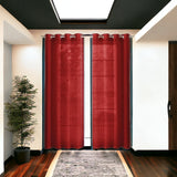 Set of Two 84" Red Solid Modern Window Panels