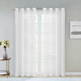 Set of Two 84" White Solid Modern Window Panels