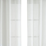 Set of Two 96" White Velvet Applique Window Panels