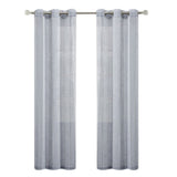 Set of Two 96" Silver Stripe Embroidered Window Panels