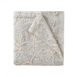 Set of Two 84" Tan Floral Embroidered Window Panels