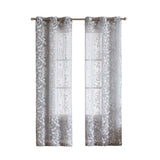 Set of Two 96" Silver Floral Embroidered Window Panels