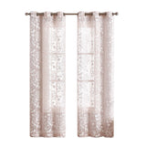 Set of Two 96" Blush Floral Embroidered Window Panels