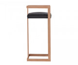 30" Black And Gold Velvet And Stainless Steel Low Back Bar Height Bar Chair