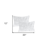 Set Of Two 12" X 20" White Rabbit Natural Fur Throw Pillows