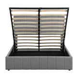 Full Double Gray Upholstered Linen Blend Bed