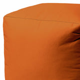 17" Cool Orange Solid Color Indoor Outdoor Pouf Ottoman