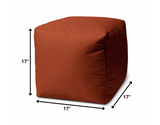 17" Cool Dark Amber Rust Solid Color Indoor Outdoor Pouf Cover