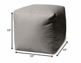 17" Cool Dark Amber Rust Solid Color Indoor Outdoor Pouf Cover