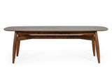 95" Walnut Rounded Rectangular Solid Wood Dining Table