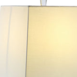 32" Mirrored Glass and Faux Crystal Table Lamp With White Square Shade
