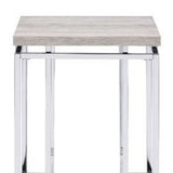 24" Cherry And Brown Marble Polyresin Rectangular End Table