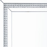 63" Mirrored &amp; Faux Diamonds Lighted Irregular Accent Mirror