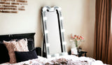 63" Mirrored &amp; Faux Diamonds Cheval Standing Mirror