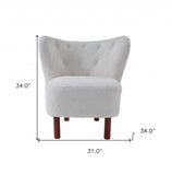 26" Burnt Orange Velvet And Brown Solid Color Slipper Chair