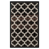 5' X 8' Black Geometric Stain Resistant Area Rug