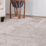 8' Taupe Tufted Handmade Stain Resistant Runner Rug
