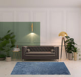 5' X 8' Blue Shag Stain Resistant Area Rug