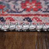 7' Brown Medallion Stain Resistant Runner Rug