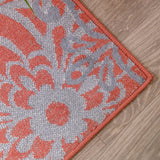 4' X 6' Ginger And Gray Medallion Power Loom Stain Resistant Area Rug