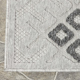 5' X 7' Grey Geometric Stain Resistant Non Skid Indoor Outdoor Area Rug
