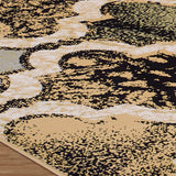 8' Multi-Colored Quatrefoil Power Loom Distressed Stain Resistant Runner Rug