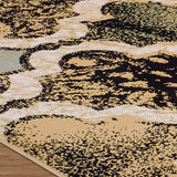 2' X 3' Ivory Quatrefoil Power Loom Distressed Stain Resistant Area Rug