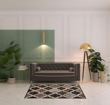 4' X 6' Chocolate Quatrefoil Power Loom Distressed Stain Resistant Area Rug