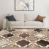5' X 8' Green Quatrefoil Power Loom Distressed Stain Resistant Area Rug