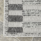 6' X 9' Grey Striped Stain Resistant Non Skid Indoor Outdoor Area Rug