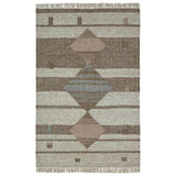 8' X 10' Grey Geometric Flatweave Handmade Stain Resistant Area Rug With Fringe