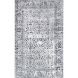 6' X 9' Charcoal Oriental Power Loom Stain Resistant Area Rug