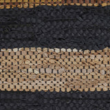 8' X 10' Navy Blue Striped Hand Woven Stain Resistant Area Rug