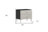 20" White Contemporary Two Drawer Nightstand